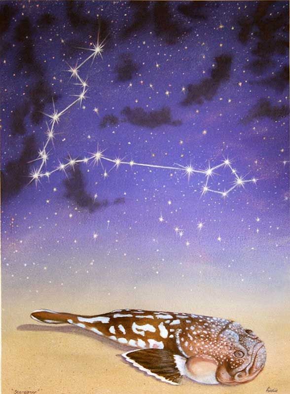 Stargazer, acrylic on Arches paper, by James Ainslie
