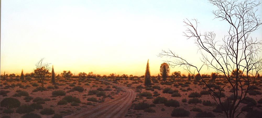 Towards The Creek Bed, acrylic on linen, by James Ainslie
