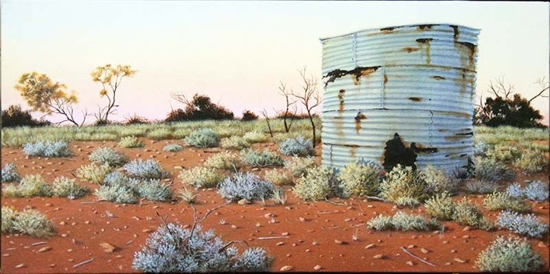 The Squatters Tank, acrylic on canvas, by James Ainslie
