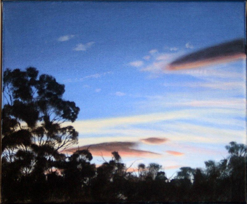 Cambridge Twilight, acrylic on canvas, by James Ainslie