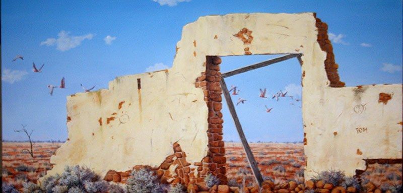 Derelict, acrylic on canvas, by James Ainslie