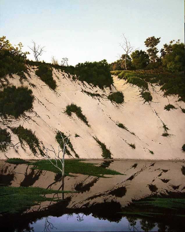 Tannin Flushed Inlet, acrylic on linen, by James Ainslie
