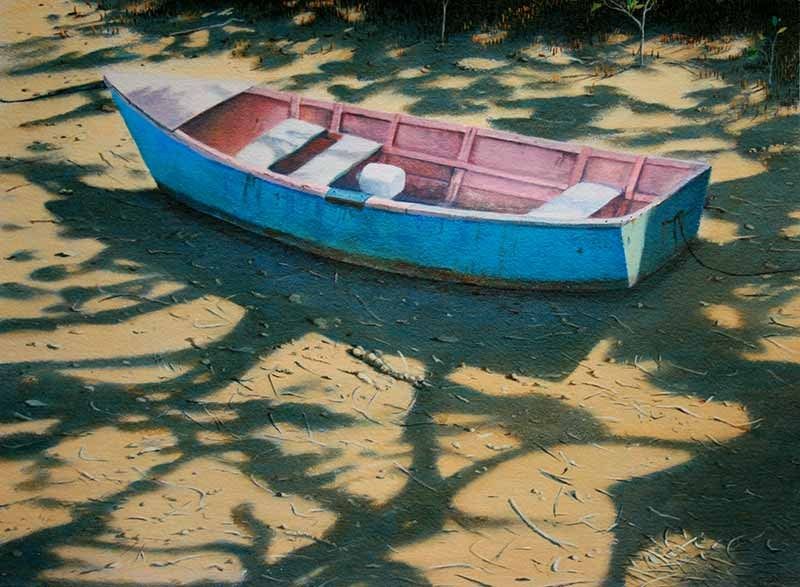 Tides Out, acrylic on Arches paper, by James Ainslie