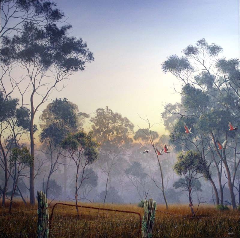 Yallakool Dawn 2, acrylic on canvas, by James Ainslie