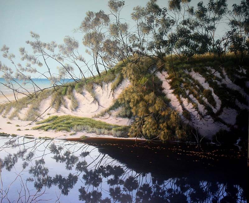 Drifting to the sea-in the shadow of the dune, acrylic on canvas, by James Ainslie